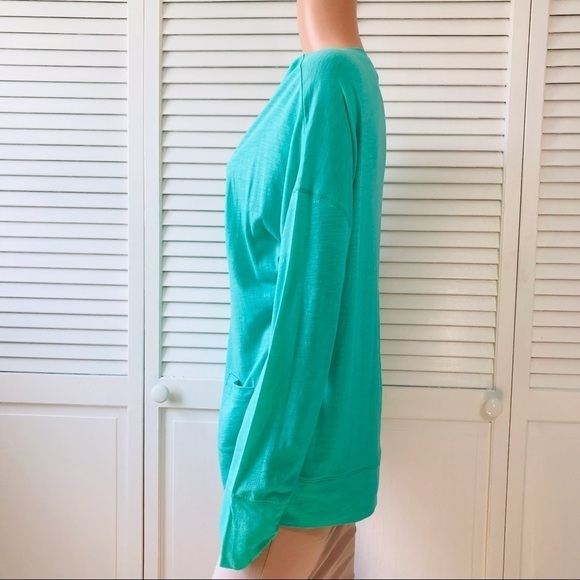 Price firm EXPRESS Green Deep V-Neck Long Sleeve Button Up Cardigan Size Large - Picture 3 of 7